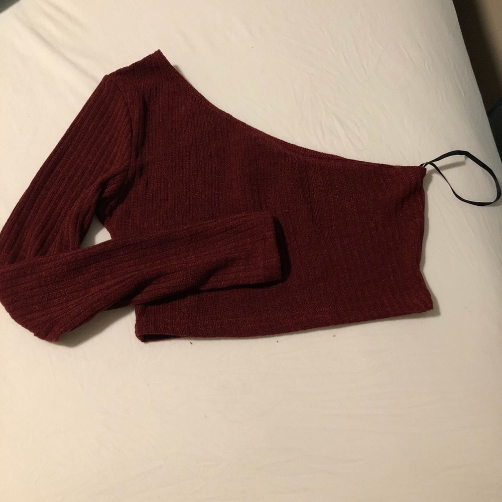 deep red crop top